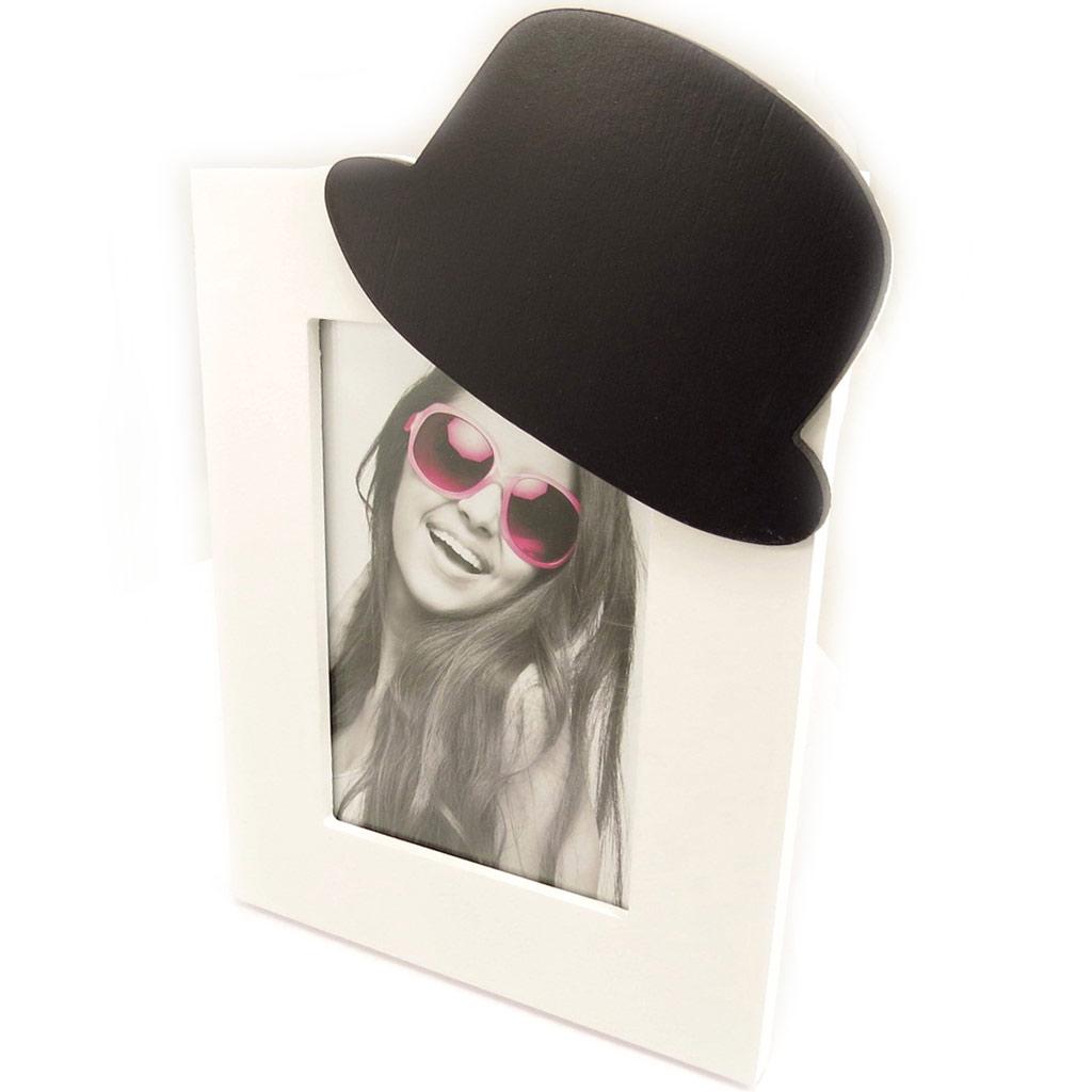 Les Trésors De Lily [L2266] - White Black 'Hat' Photo Frame