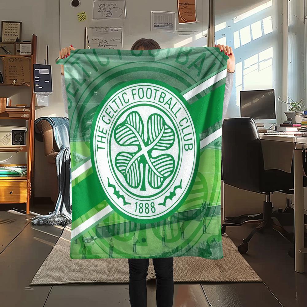 Celtic Football Club Print FlAannel Blanket, High Quality Comfortable for All Seasons, Home Decor, Warmth and Comfort