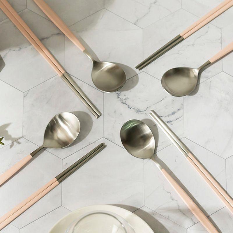 FLAITO Domestically Produced Bordeaux Stainless Steel Matte Cutlery Set