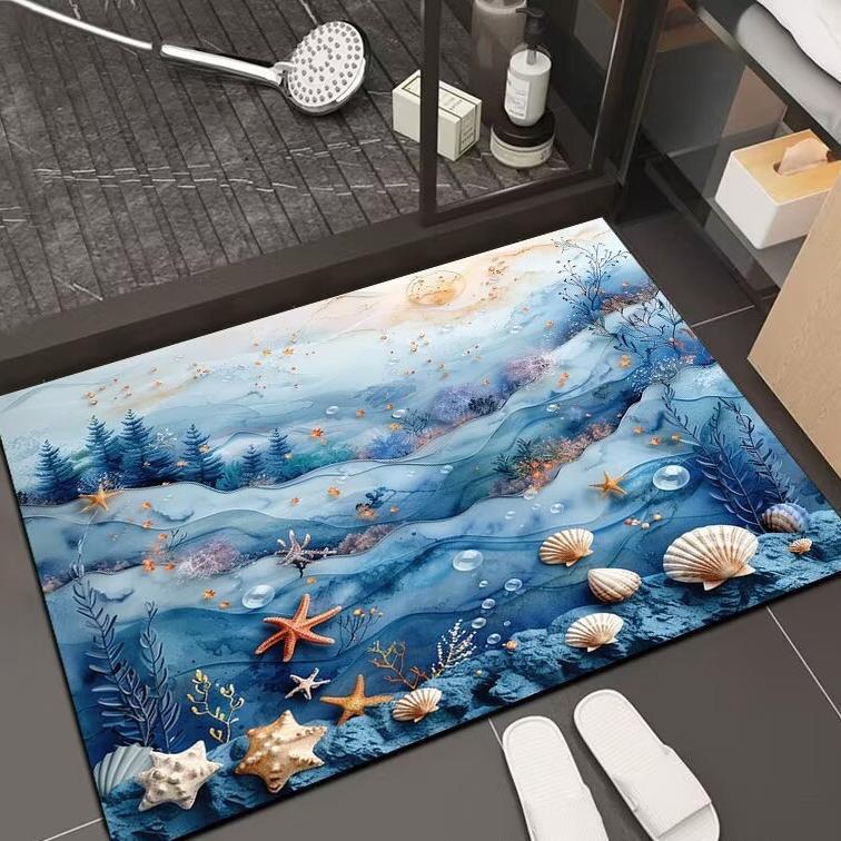 Diatomaceous Earth Non-slip Quick-dry Bathroom Mat – Water Absorbent & Dirt-resistant