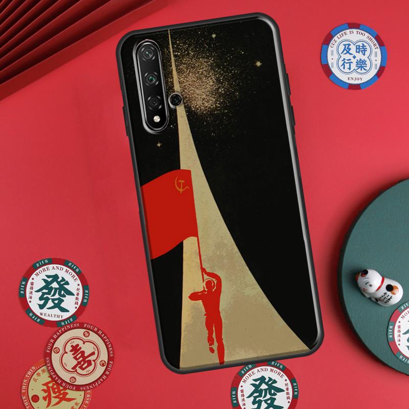 Red Soviet Union USSR Flag For Huawei P60 Pro P30 P40 Lite Nova 7i 8i 11i 12i 12s 10 9 SE Y90 Y60 Y70 Y72 Y61 Y91 Case