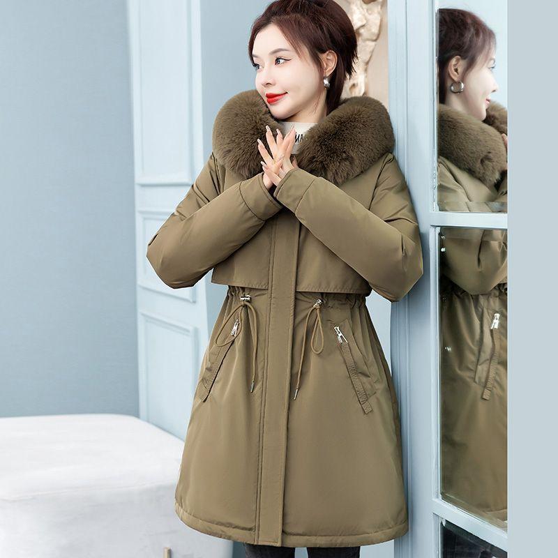 Large size - fat mm pie overcome loose large fur collar cotton clothes jacket cotton clothes plus fat