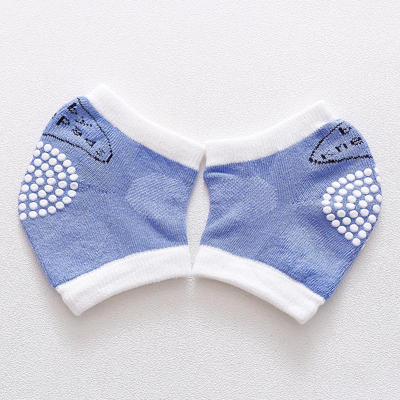 Autumn 100% Cotton  Breathable Mesh Anti-Slip Silicone Grip Baby Crawling & Sports Knee Pads