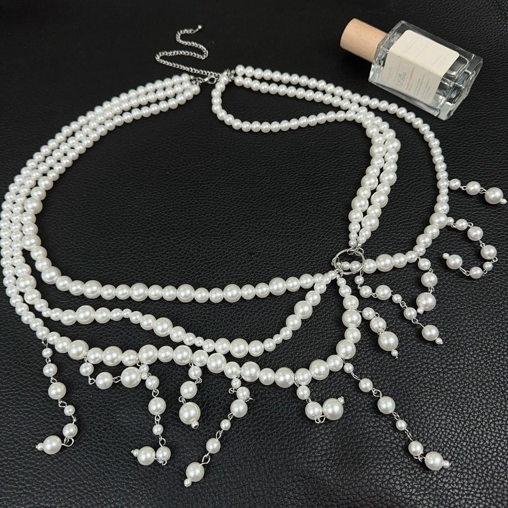 Y2K Pearl Waist Chain Tassel Women Body Chain Belt All-match Body Jewelry Photoshoot