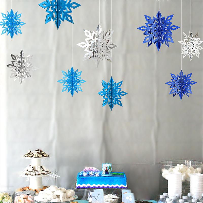 6Pcs 3D Snowflakes Christmas Decorations Snowflake Decoration Hanging Snowflakes