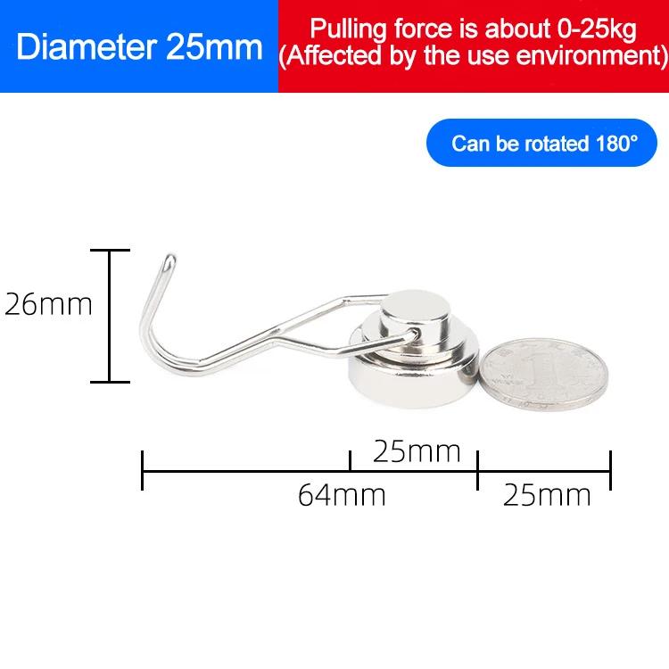 Cârlig magnetic rotativ de 360 ​​de grade, cârlige puternice, magnet, super perforator, autoadeziv, suport pentru chei de perete, suport magnetic pentru chei