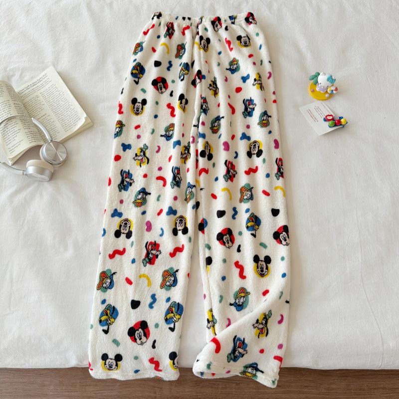 Hello Kitty Damen Fleecegefütterte Pyjamahose - Warmer Korallfarbener Flanell für Herbst und Winter