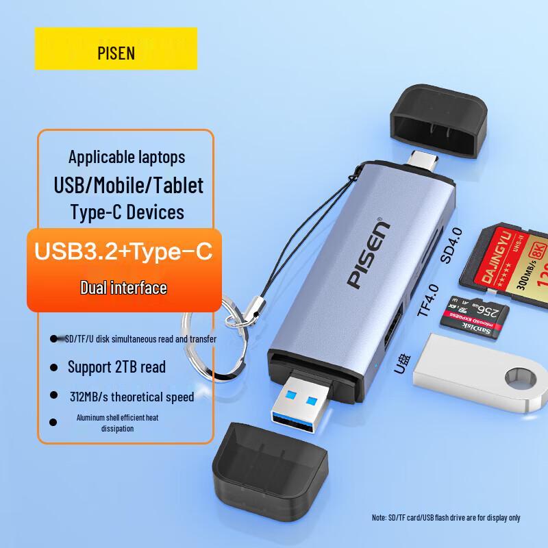 PISEN USB 3.2 Multi-Function Card Reader Hub