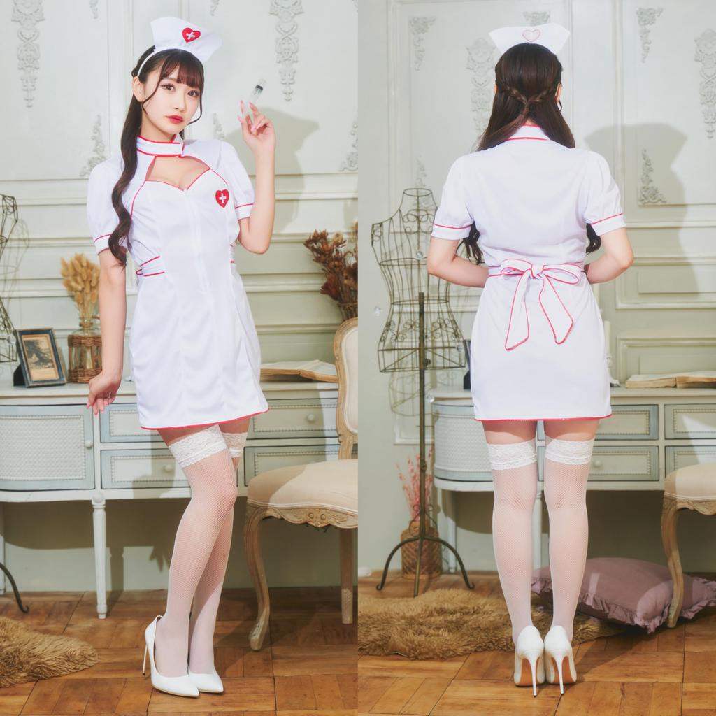 Cosplay GH Zip Up Nurse White M [Clearstone] Women's