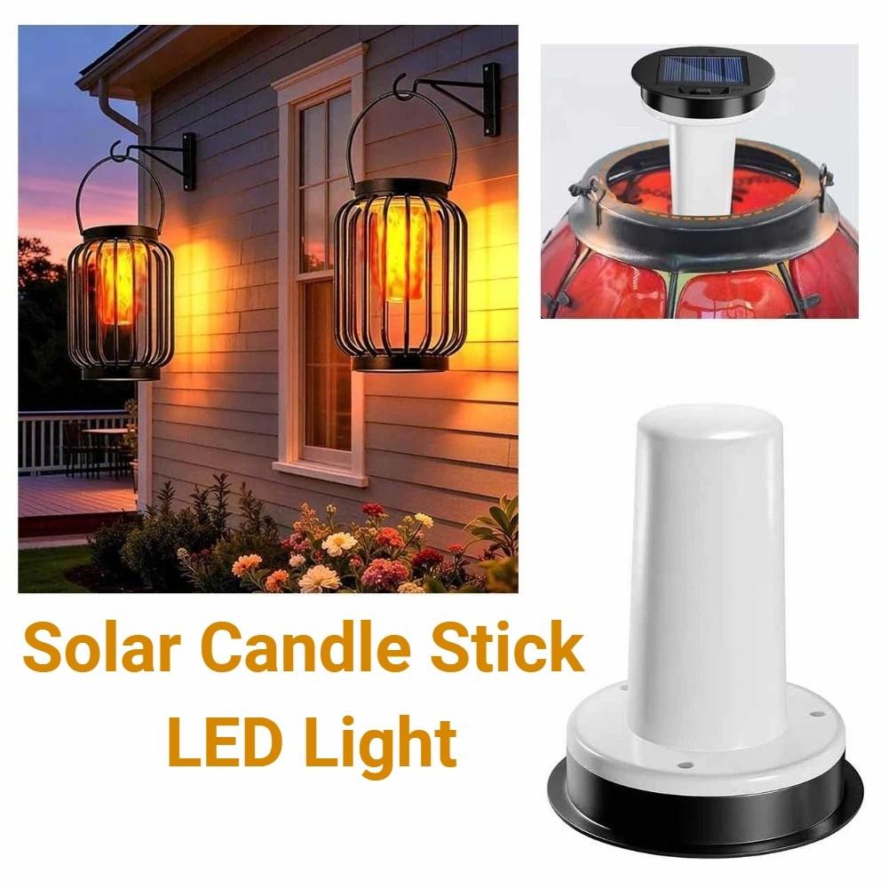 Torche Lumière Flamme Réaliste Flamme Vacillante Capteur Marche/Arrêt Automatique Lumières Lanternes Solaires Supérieures Chargement Automatique par Énergie Solaire