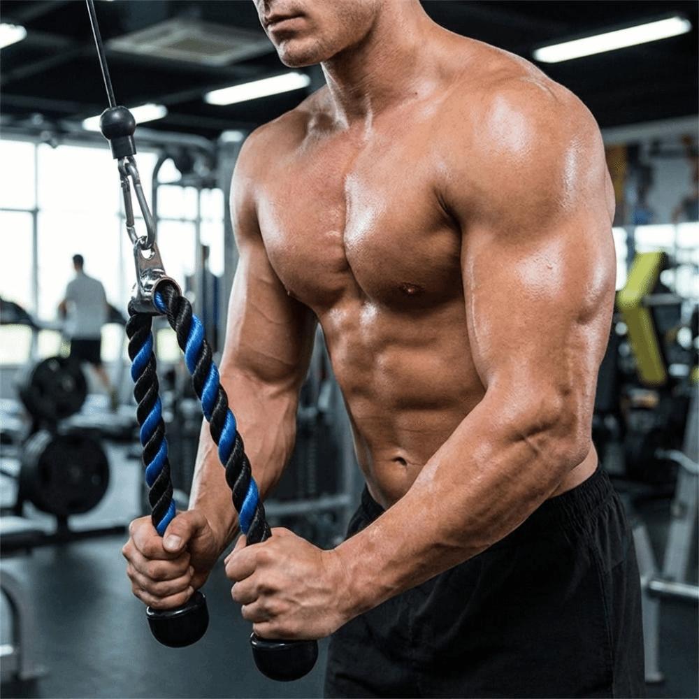 70/90cm Tricep Rope Pull Down Cable Coated Nylon Tricep Rope Cable  Fitness Workout