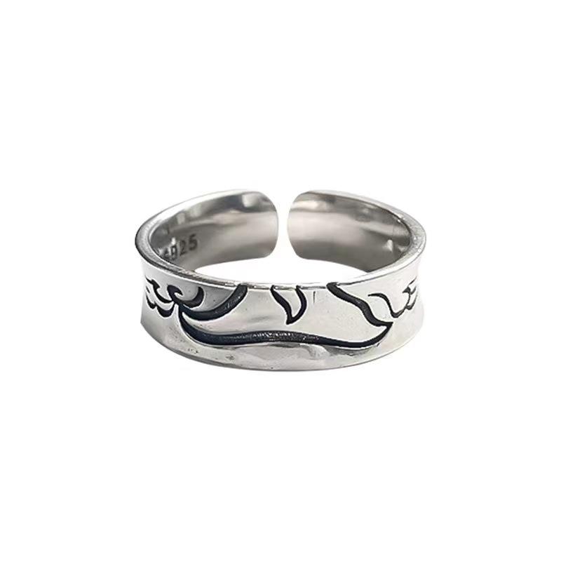 

JMXD-Персональность Новый тренд Независимый дизайн Посеребренное кольцо Падение кита Мужское доминирующее кольцо ручной работы