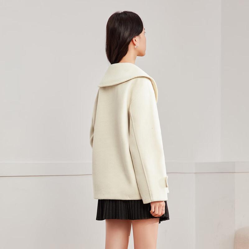 IEF Women's Korean Style Lapel Wool Blend Coat