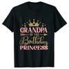 Birthday Princess T-shirt DAD MOM Uncle Aunt Family Gathering Tops Girls Birthday Party Tshirt Short Sleeve Black White Tee