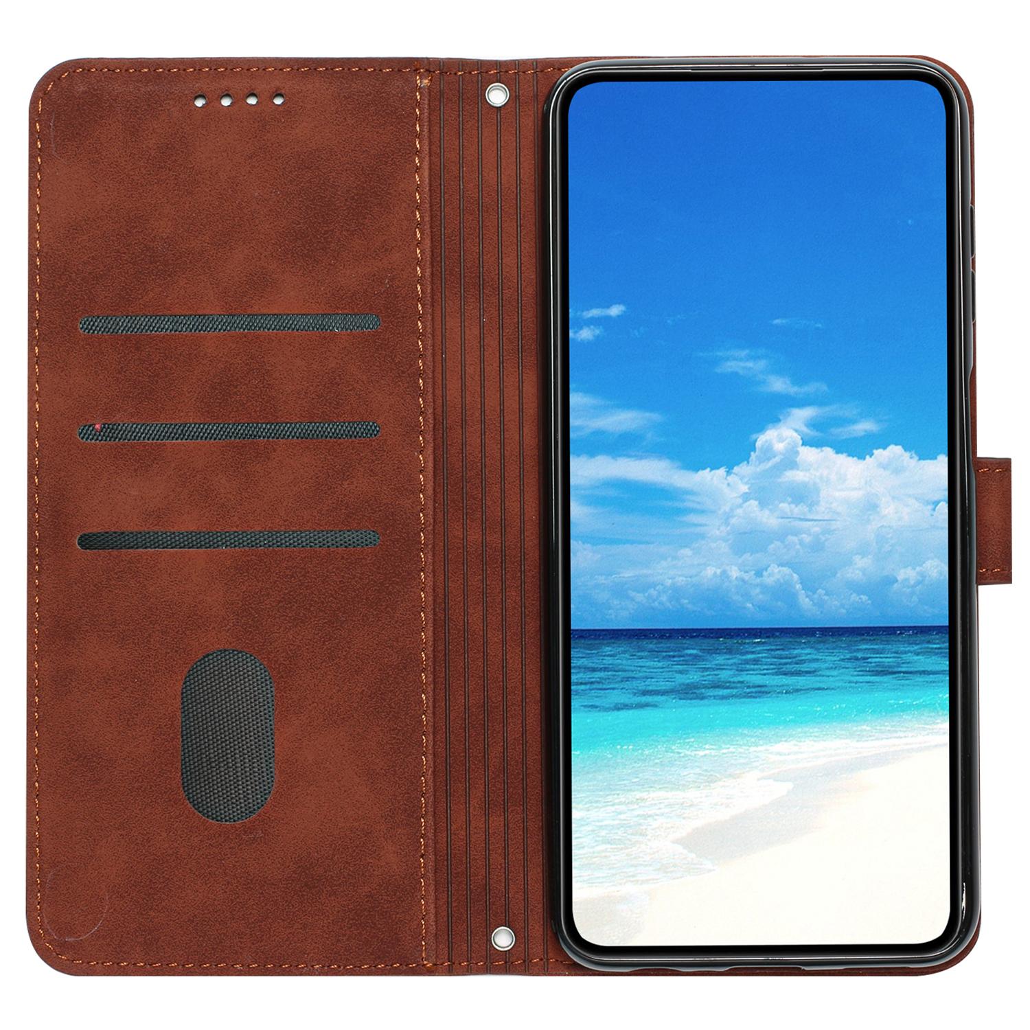 

For Samsung Galaxy A25 5G (Global) (161.0 x 76.5 x 8.3mm) Cell Phone Case Magnetic Clasp Imprinted Leather Wallet Cover Green