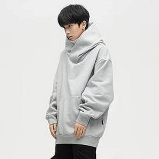 

Men s Oversized High-Collar Black Warrior Hoodie - Autumn/Winter Functional Jacket for Social Phobia Triple Extra Large