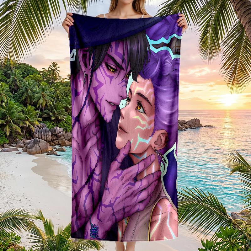 Kpop Hunter Fashion Beach Towel: Ideal for Summer Adventures Soft, Absorbent and Quick Drying Suitable for Swimming and Bathing