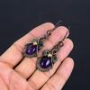 Amethyst Earrings Gemstone Jewelry, 999 Copper Wire Wrapped Earrings, Gift For Women Handmade Earrings