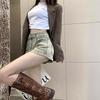 High Waist Denim Shorts Women 2025 A-Line Cropped Wide Leg Stretch Jeans Comfortable Retro Style