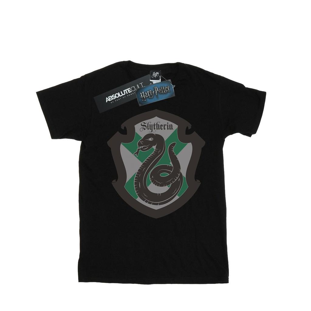 Harry Potter Mens Slytherin Crest Flat T-Shirt