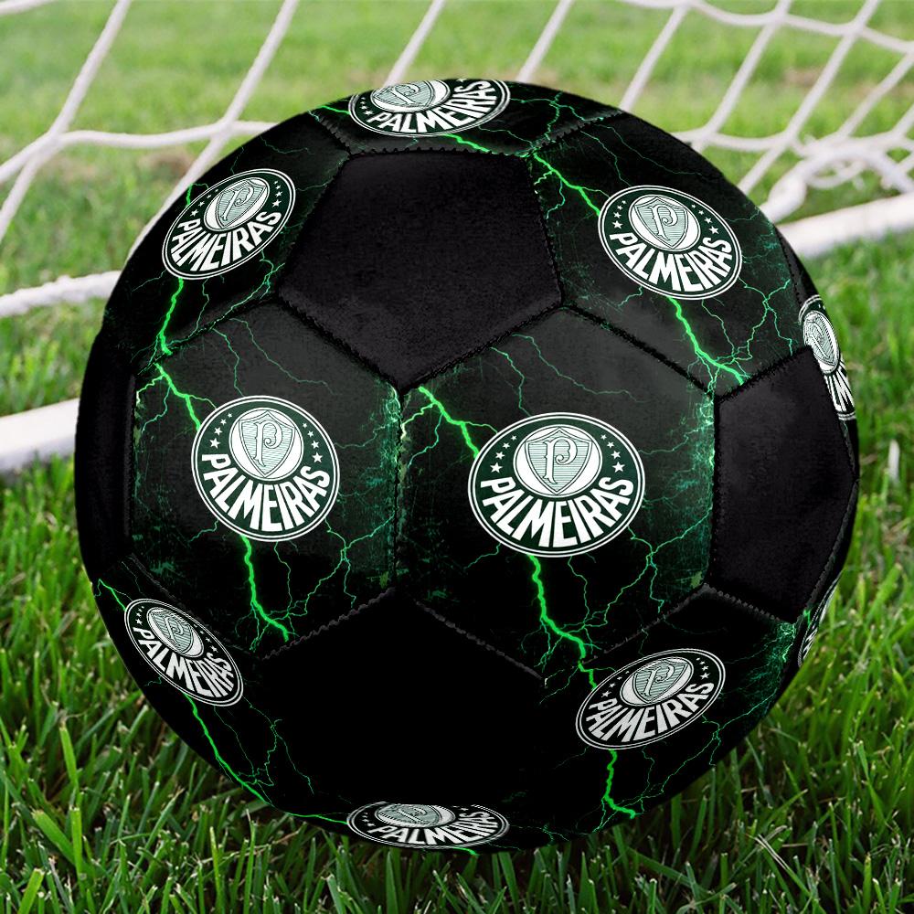 Palmeiras Indoor Soccer Ball Colorful All Ages Size 5 Machine Stitched PVC Competition Ready Durable High-Bounce
