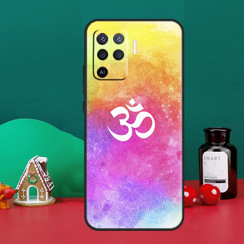 Yoga Om Namaste Mandala Design Case For Oppo A16 A76 A96 A17 A60 A40 A80 A98 A58 A78 A18 A38 A57 A74 A54 A94 A15 A5 A6 Pro
