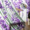 Lavender Plant Flowers Sheer Curtains for Bedroom Living Room Voile Window Drapes Light Filtering Tulle