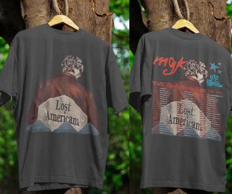 Lost America Tour 2026 Shirt Machine Gun Kelly Inspired Merch Pop Punk Concert XL