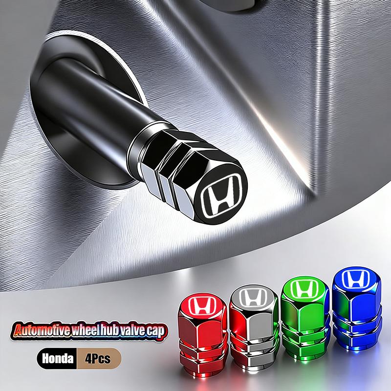 Honda Car Tire Valve Covers Aluminum Alloy Auto Accessories For Honda Accord Civic FIT Insight CRV Jazz HRV CRZ CRX City Vezel ako256