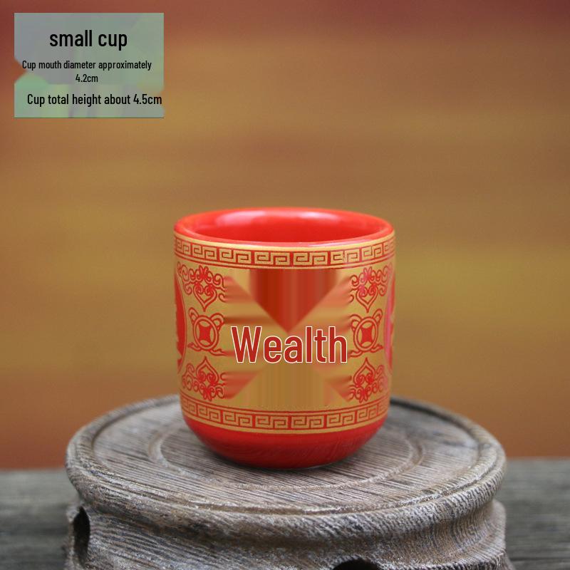 Keramische Opferbecher für Buddha, Guanyin und den Gott des Reichtums - Klein, Perfekt für Weihwasser und zum Anziehen von Reichtum.