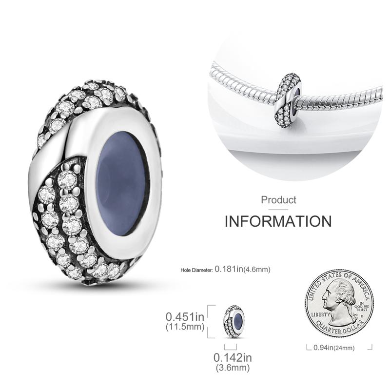 Přívěsky ze stříbra ryzosti S925, třpytivé korálky s pavé CZ, vhodné pro originální náramek, DIY