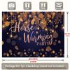 1 black and gold housewarming party background - polyester banner, golden bokeh design and festival, home decoration