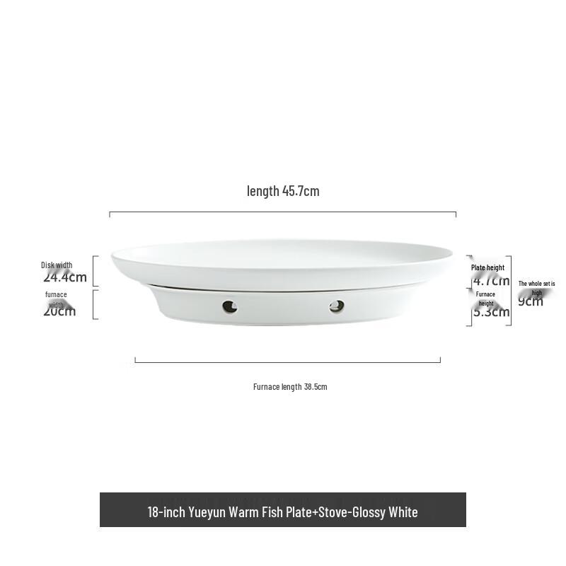 Ceramic Fish Serving Platter with Candle Warmer