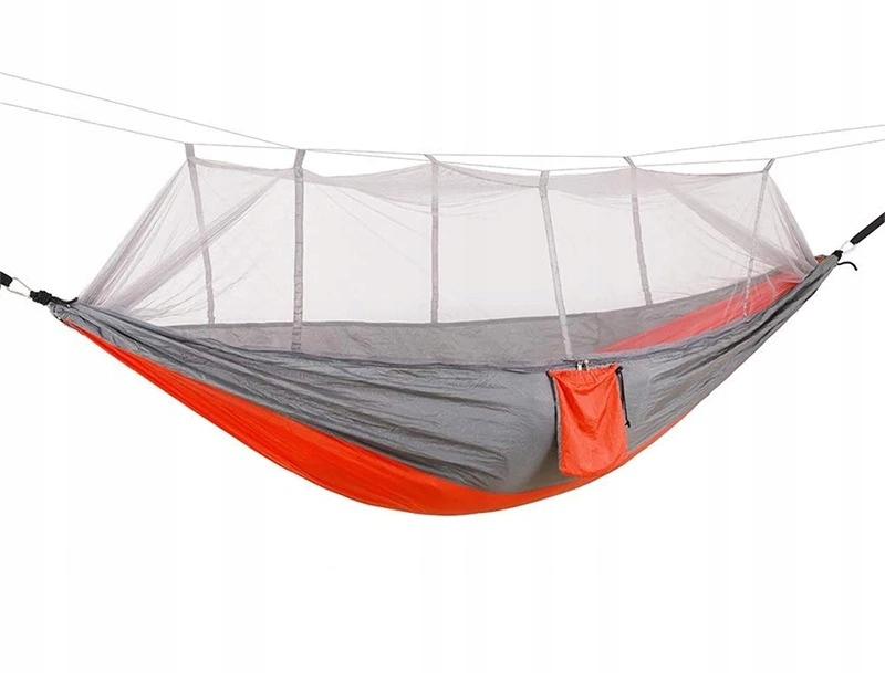 Hamaca de Camping 250Kg Jardín Con Mosquitera Doble 260X140Cm Resistente