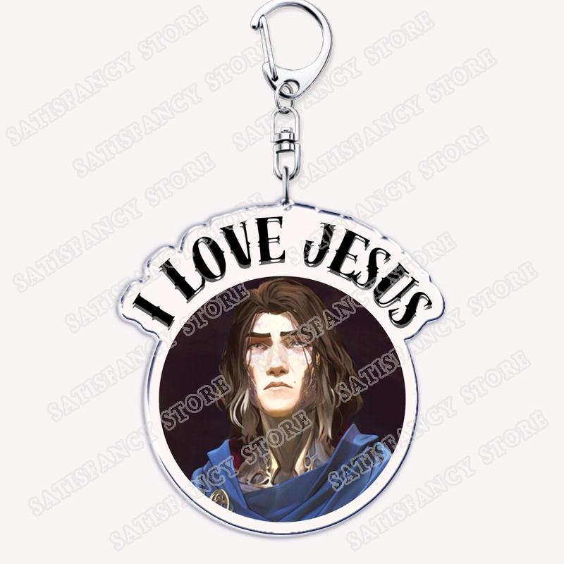 

Popular Game I Love Jesus Keychain for Accessories The Hexcore Rune Monkey Scuttler Keyring Jewelry Fans Friends Gamer Gifts