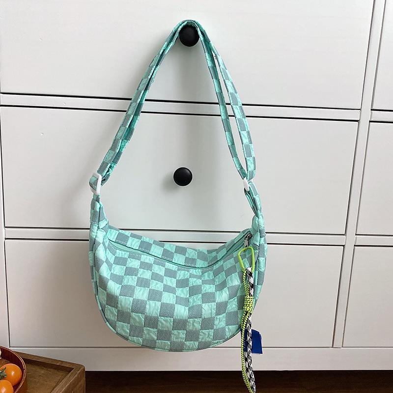 Fashion versatile plaid dumpling bag new niche design commuting shoulder messenger bag women's bag