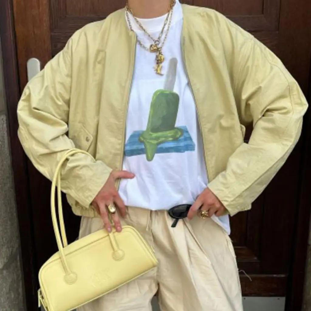 Women's Summer Basic Y2K T-Shirt Chili/ Fig/ Ocean/ Lamp Print Casual Short Sleeve Tops for Streetwear Aesthetic Clothes Y2k Top