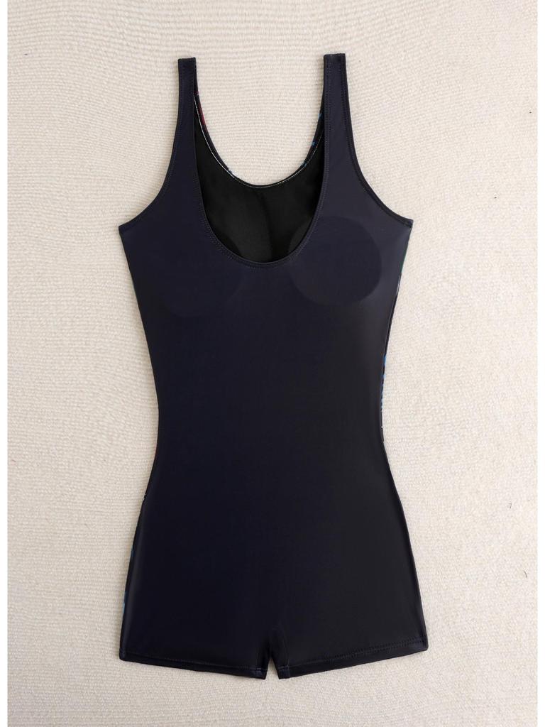 2026 New Women's European American One-Piece Sport Boyleg Swimsuit: Fashionable, Conservative Beachwear