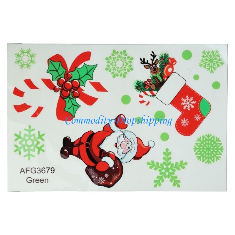 Y5JC Christmas Socks Tree PVC Sticker Luminous Decal Festive Holiday Wall Decoration