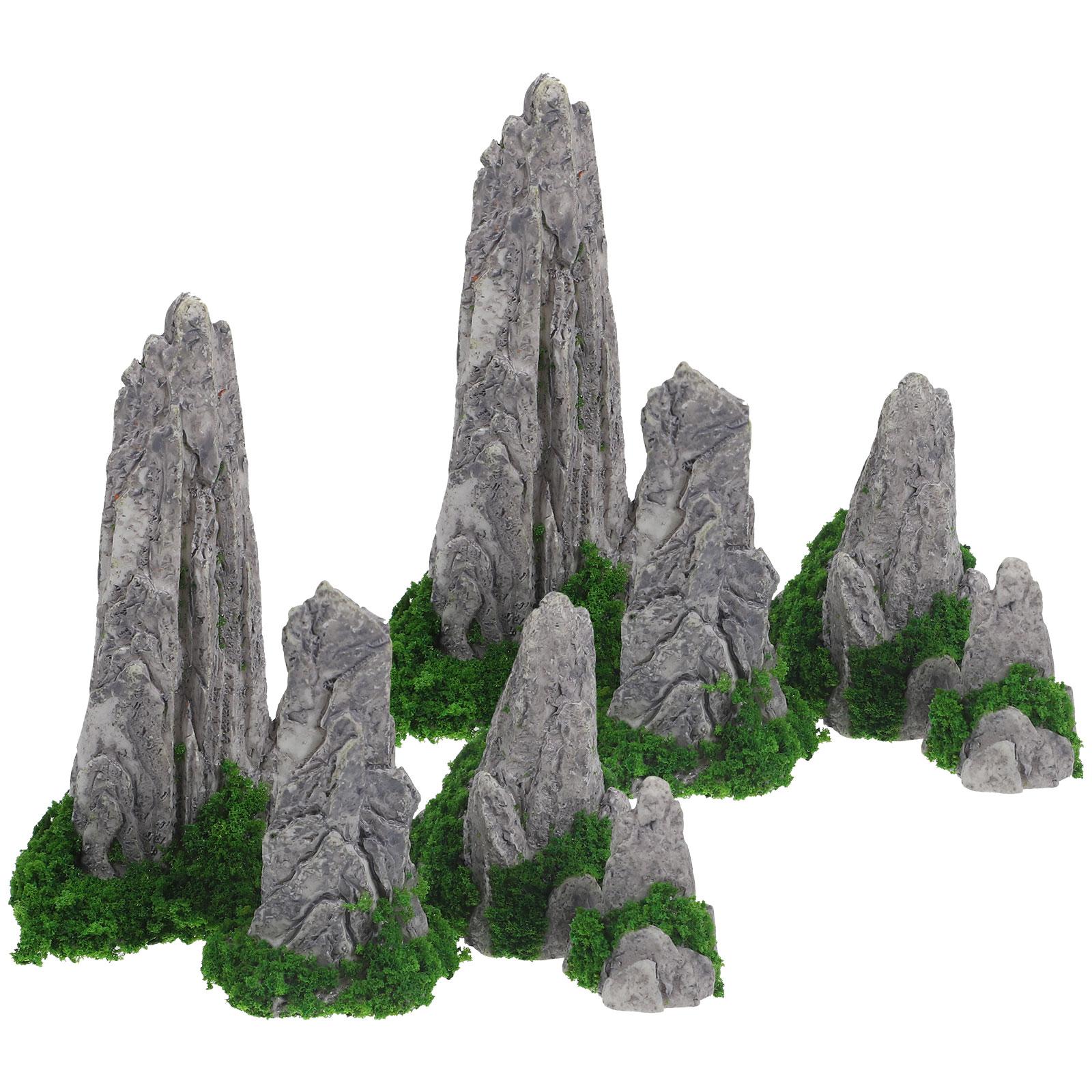 

8 Pcs Landscape naments Mini Rockery Statue Garden Supplies Bonsai Landscaping Scenery Simulation Mountain Decor Outdoor 7.70X4.50X3.00CM