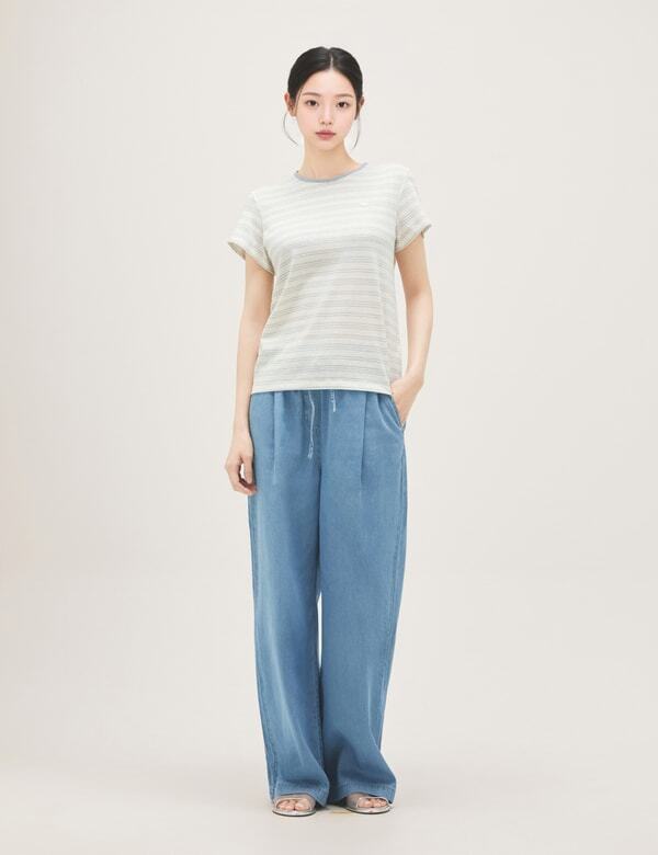 ROEM Striped Short Sleeve T-Shirt Rmhwg37R11