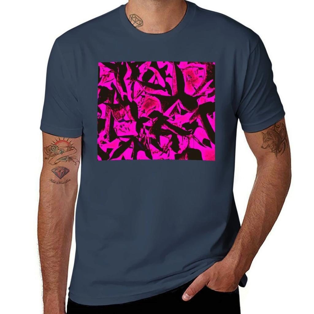 Neon Pink and Black dancing by Iritof TShirt Vintage Style Printed Top