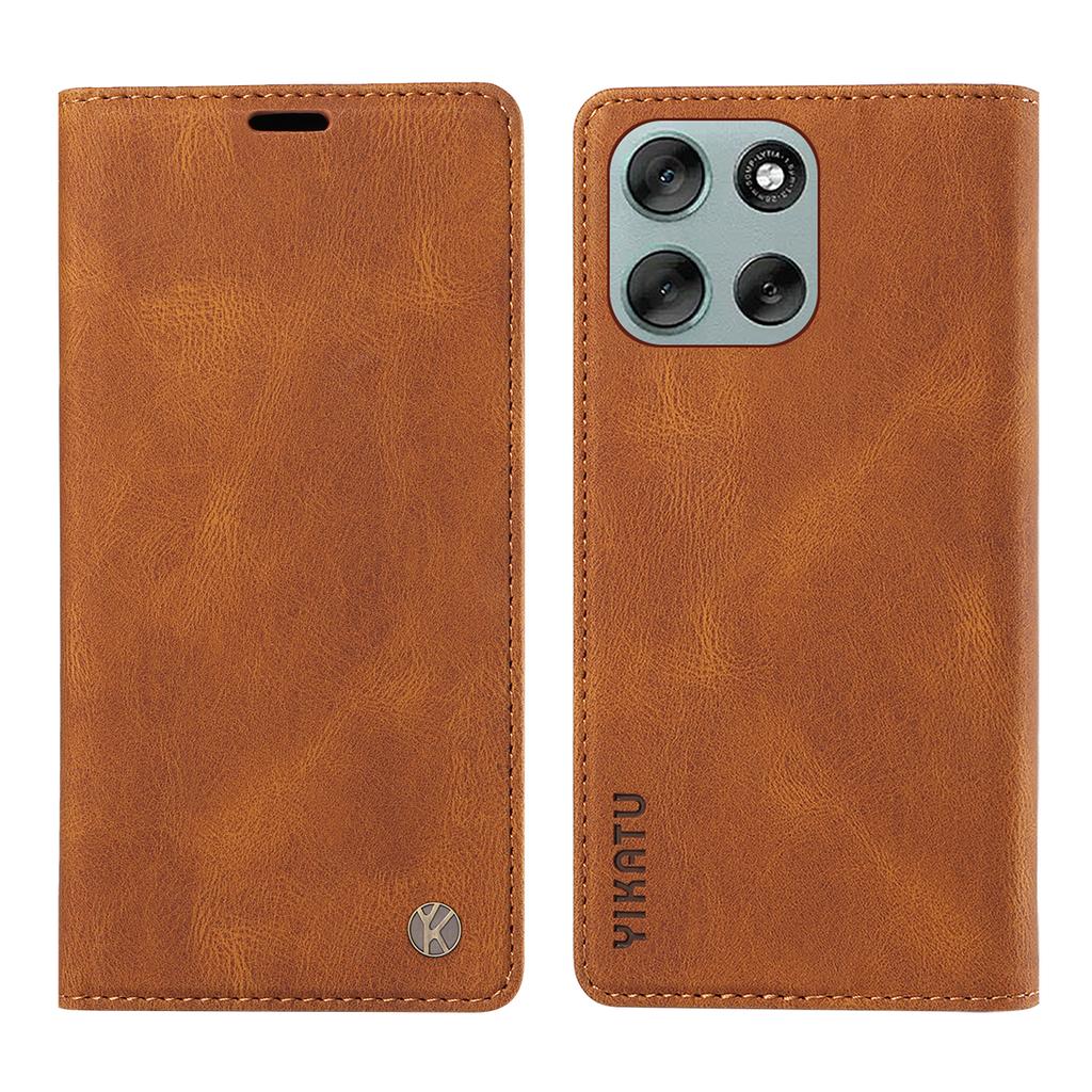 For Motorola Moto G56 5G Leather Cover YIKATU YK-004 Skin-Touch Wallet Phone Cases