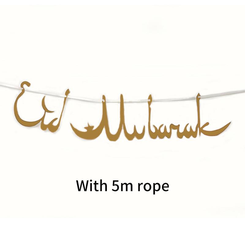 2025 Eid Mubarak Banner Hängeflagge Ramadan Dekoration für Zuhause Islamische Muslimische Partyzubehör Heimdeko Eid Al Adha