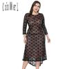 Summer Autumn Hollow Out Back Sexy & Club Women Dresses Plus Size 5xl Lace Black Dress
