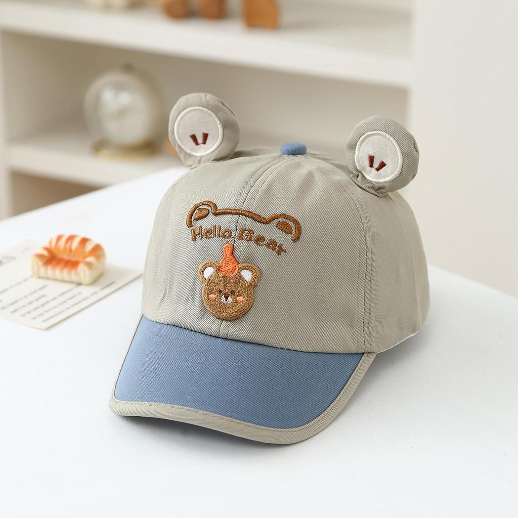 Korean Style Bear Duckbill Hat for Toddlers (1-3 Years) - Unisex Baby Sun Protection Baseball Cap, Spring/Summer 2026