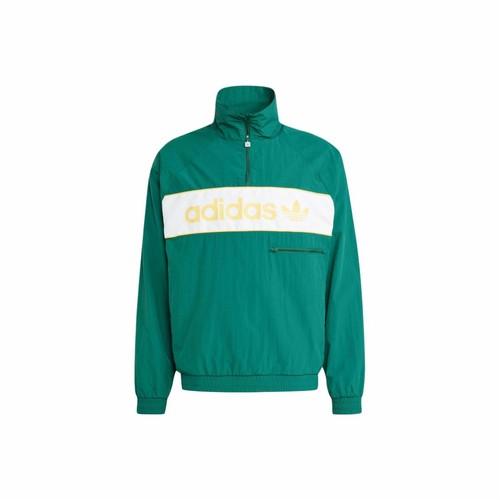 adidas Originals Men s Green Stand Collar Short Zip-Up Long-Sleeve Windbreaker S зелёный