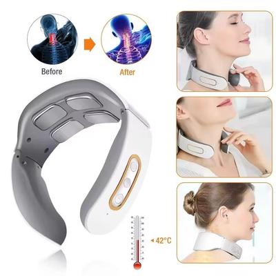 EMS Electric Neck Massager 6 Modes 9 Gears Neck Shoulder Massage Wireless Cervical Spine Massager Heating Physiotherapy Pain Relief