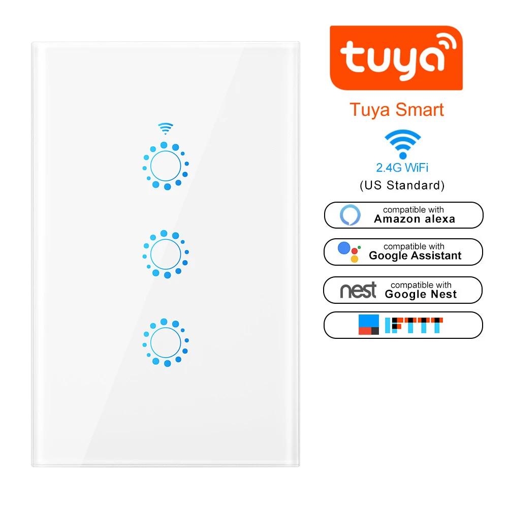 

Melery Wifi Smart Light Wall Switch Tuya/Ewelink Interruptor Rectangle Touch Glass Panel Remote Control by Alexa Google Home