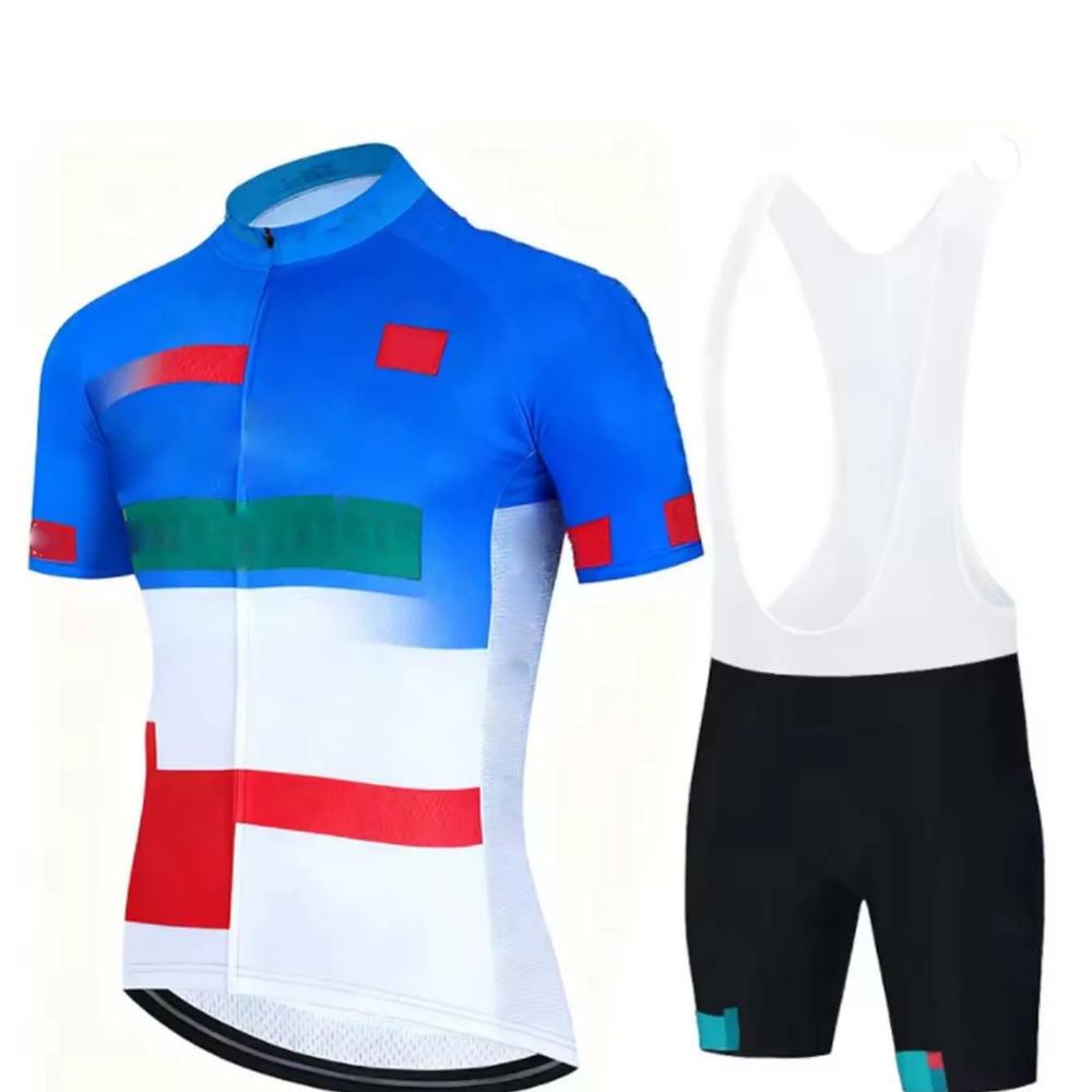 Men‘s Bike Jersey & Bib Shorts Set, Short Sleeve Crewneck Full Zip Breathable Quick Dry Lightweight